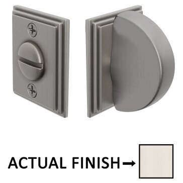 Arched Thumbturn with Wilshire Double Rosette Privacy Door Bolt in Satin Nickel