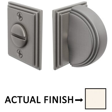 Arched Step Thumbturn with Wilshire Double Rosette Privacy Door Bolt in Polished Nickel