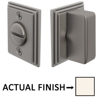 Rectangular Thumbturn with Wilshire Double Rosette Privacy Door Bolt in Polished Nickel