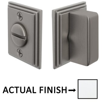 Rectangular Thumbturn with Wilshire Double Rosette Privacy Door Bolt in Polished Chrome