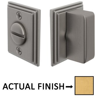 Rectangular Thumbturn with Wilshire Double Rosette Privacy Door Bolt in French Antique