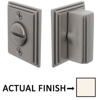 Rectangular Step Thumbturn with Wilshire Double Rosette Privacy Door Bolt in Polished Nickel