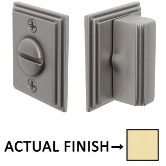 Rectangular Step Thumbturn with Wilshire Double Rosette Privacy Door Bolt in Satin Brass