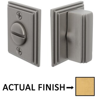 Rectangular Step Thumbturn with Wilshire Double Rosette Privacy Door Bolt in French Antique