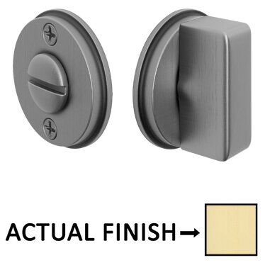 Rectangular Thumbturn with Watford Double Rosette Privacy Door Bolt in Satin Brass