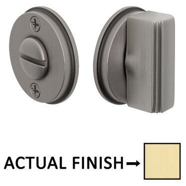 Rectangular Step Thumbturn with Watford Double Rosette Privacy Door Bolt in Satin Brass
