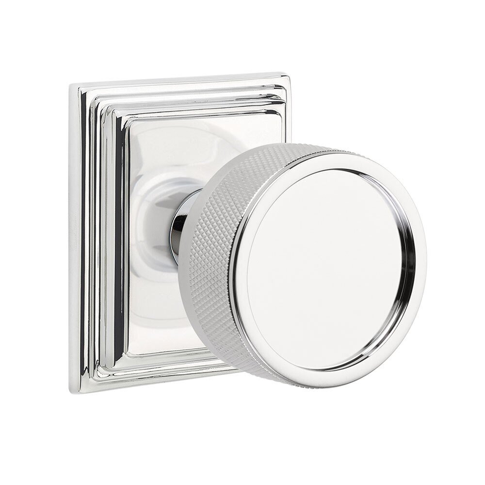 Single Dummy Wilshire Rosette with Conical Stem and Knurled Knob in Polished Chrome