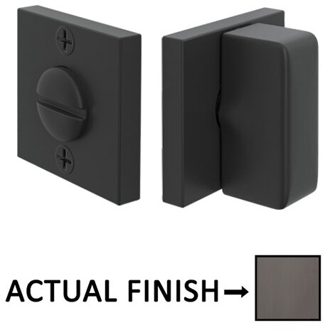 Rectangular Thumbturn with Square Double Rosette Privacy Door Bolt in Oil Rubbed Bronze
