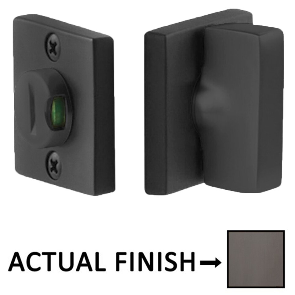 Rectangular Thumbturn with Square Double Rosette with Indicator Privacy Door Bolt with Indicator in Oil Rubbed Bronze