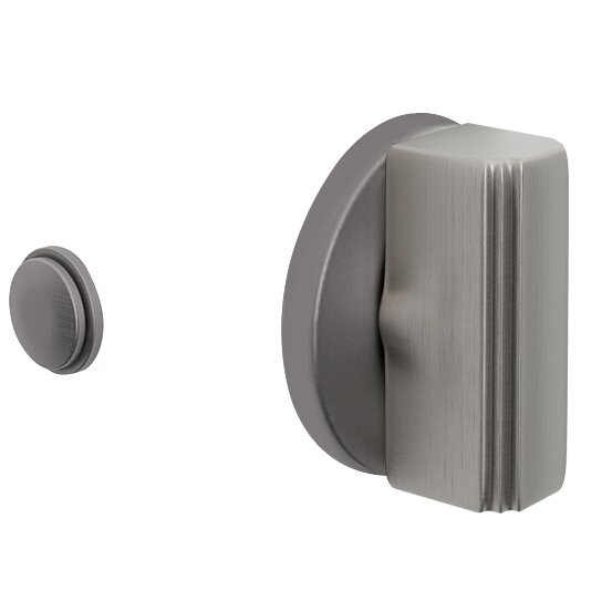 Rectangular Step Thumbturn with Disk Single Rosette Privacy Door Bolt in Pewter