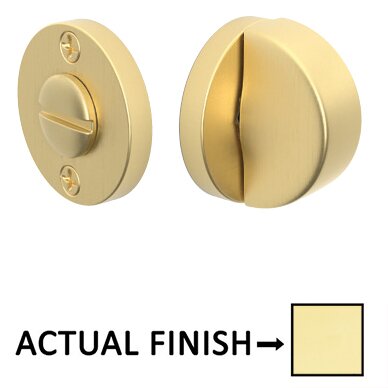 Arched Thumbturn with Disk Double Rosette Privacy Door Bolt in Unlacquered Brass