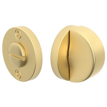 Arched Thumbturn with Disk Double Rosette Privacy Door Bolt in Satin Brass