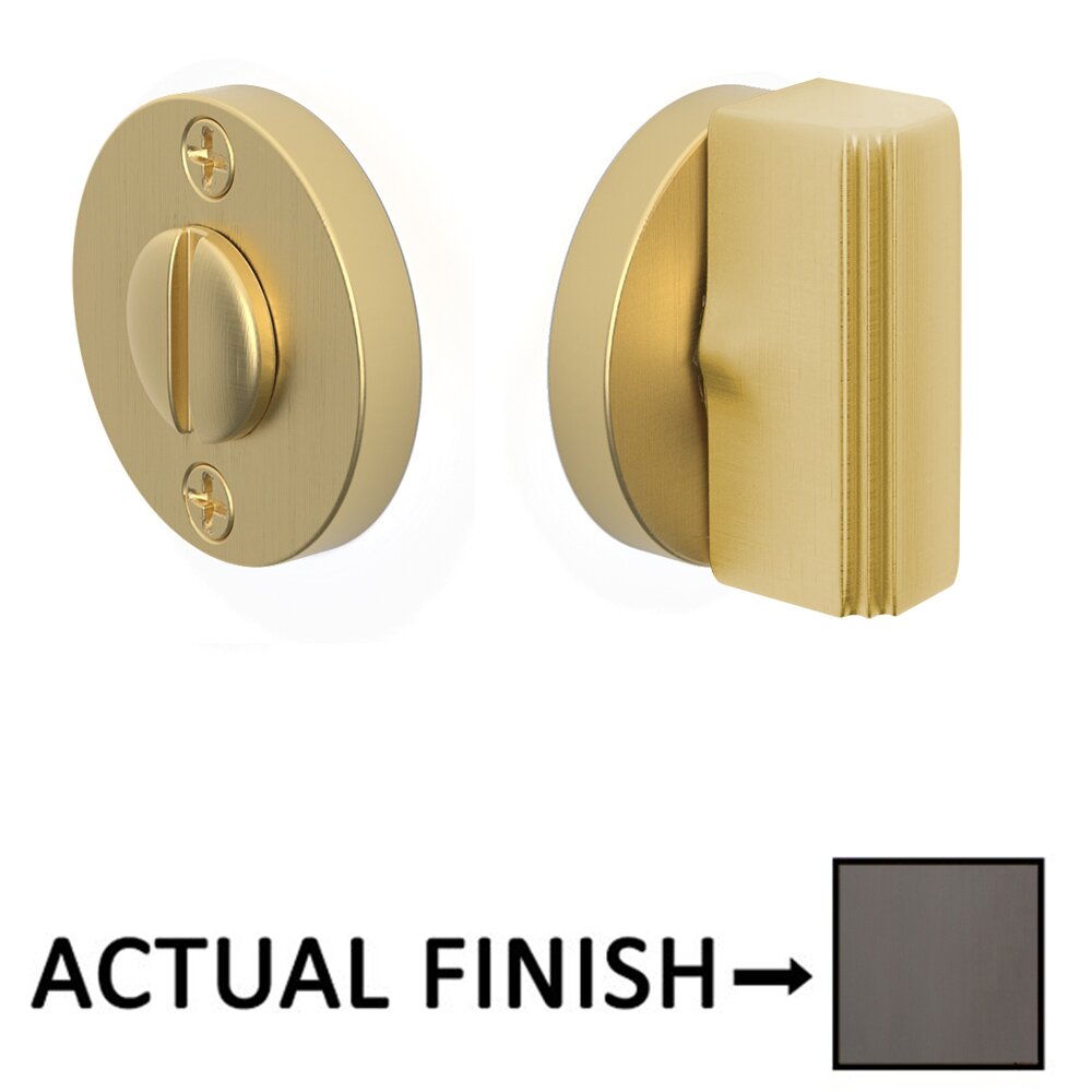 Rectangular Step Thumbturn with Disk Double Rosette Privacy Door Bolt in Oil Rubbed Bronze