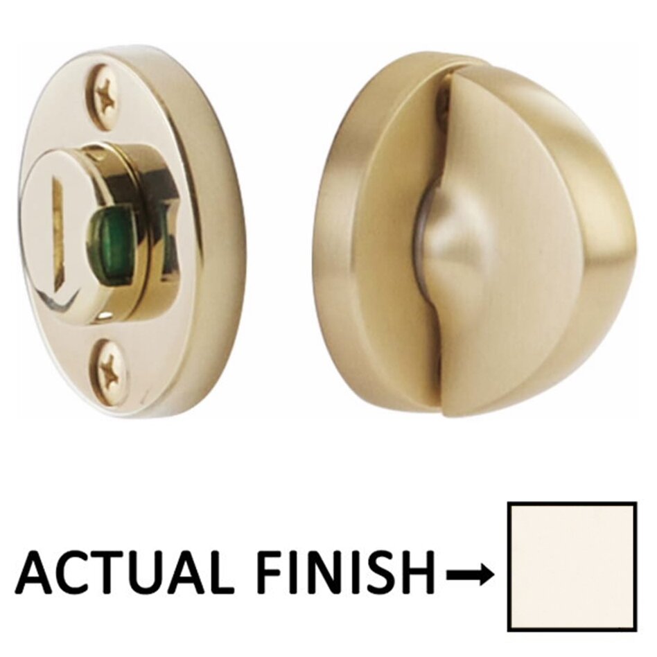 Arched Thumbturn with Disk Double Rosette with Indicator Privacy Door Bolt with Indicator in Polished Nickel