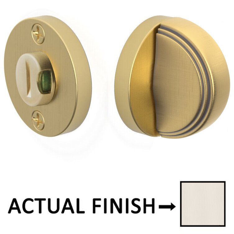 Arched Step Thumbturn with Disk Double Rosette with Indicator Privacy Door Bolt with Indicator in Satin Nickel
