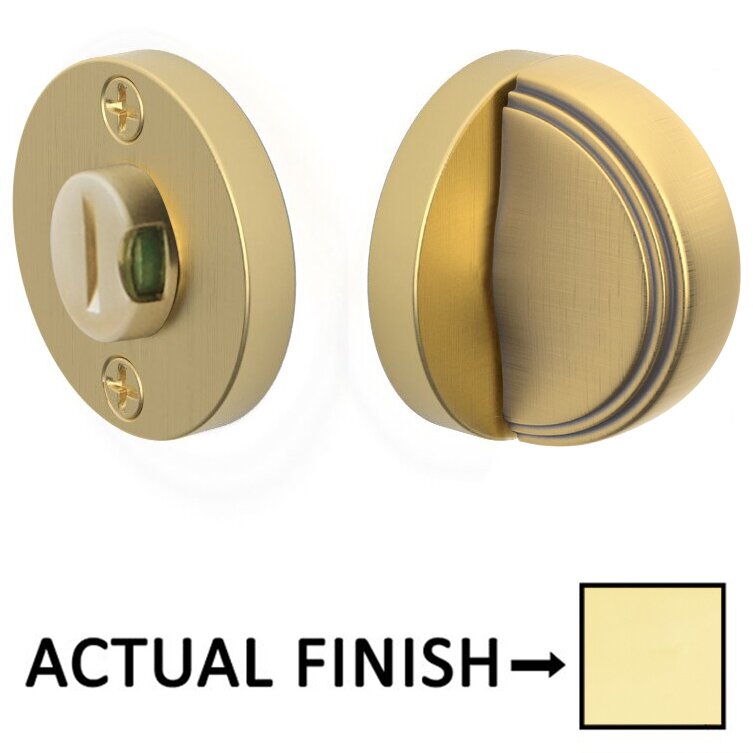 Arched Step Thumbturn with Disk Double Rosette with Indicator Privacy Door Bolt with Indicator in Polished Brass