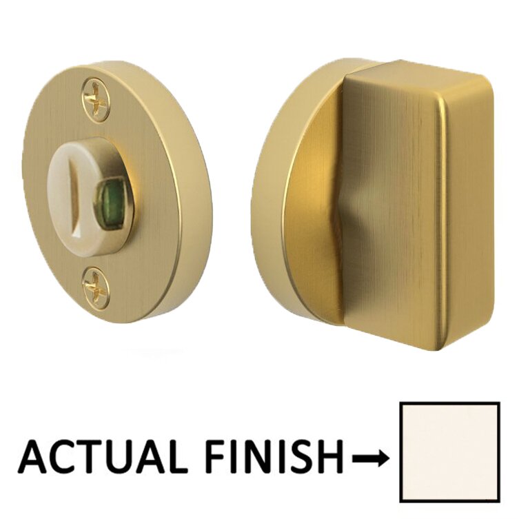 Rectangular Thumbturn with Disk Double Rosette with Indicator Privacy Door Bolt with Indicator in Polished Nickel