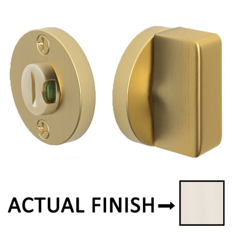 Rectangular Thumbturn with Disk Double Rosette with Indicator Privacy Door Bolt with Indicator in Satin Nickel