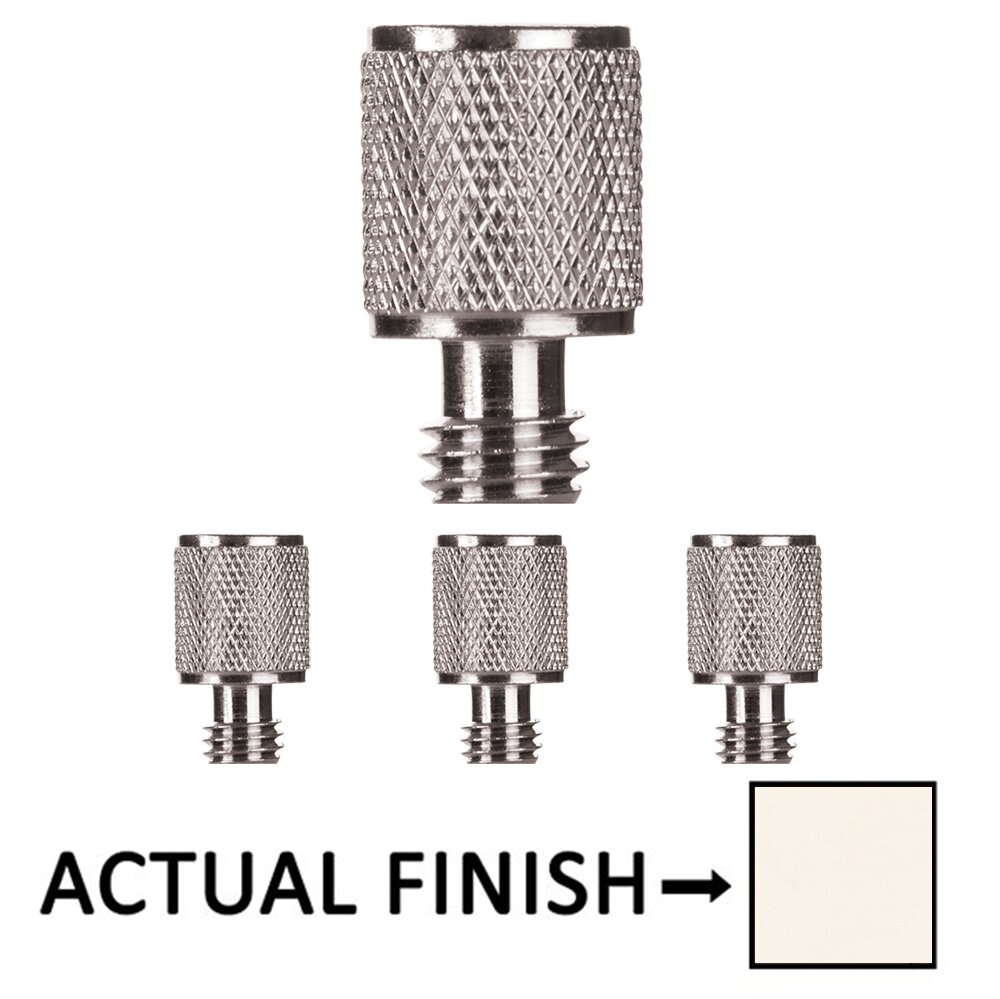 Knurled Tip Set For 3 1/2" Solid Brass Hinge in Polished Nickel (Sold In Pairs)
