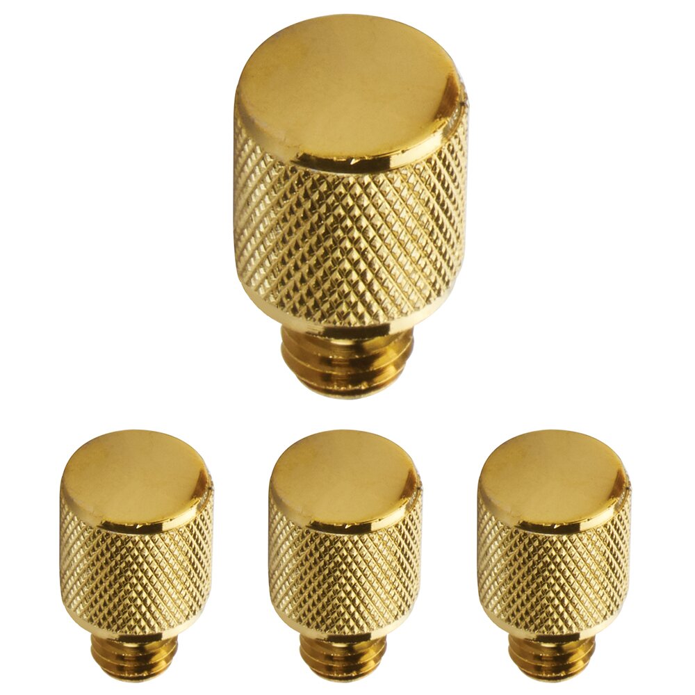 Knurled Tip Set For 3 1/2" Solid Brass Hinge in Polished Brass (Sold In Pairs)