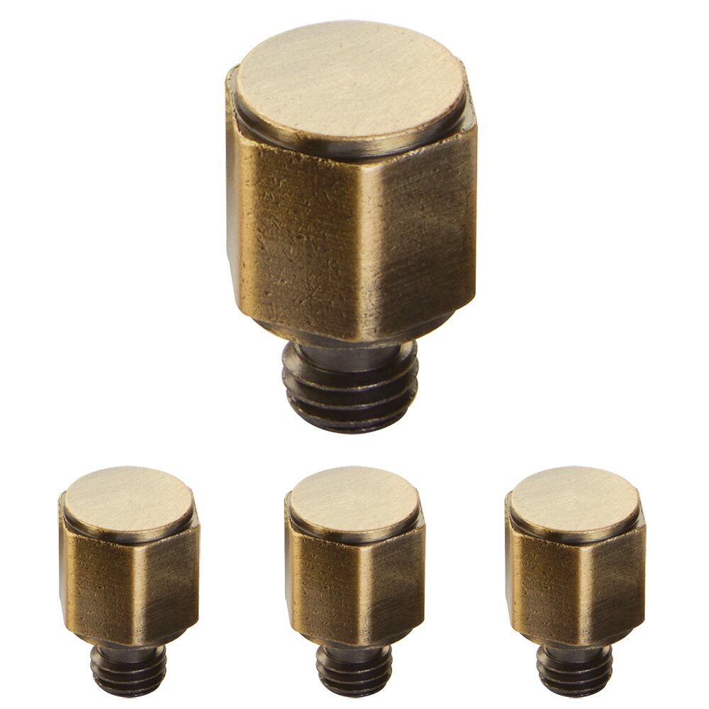 Faceted Tip Set For 4" Solid Brass Hinge in French Antique Brass (Sold In Pairs)