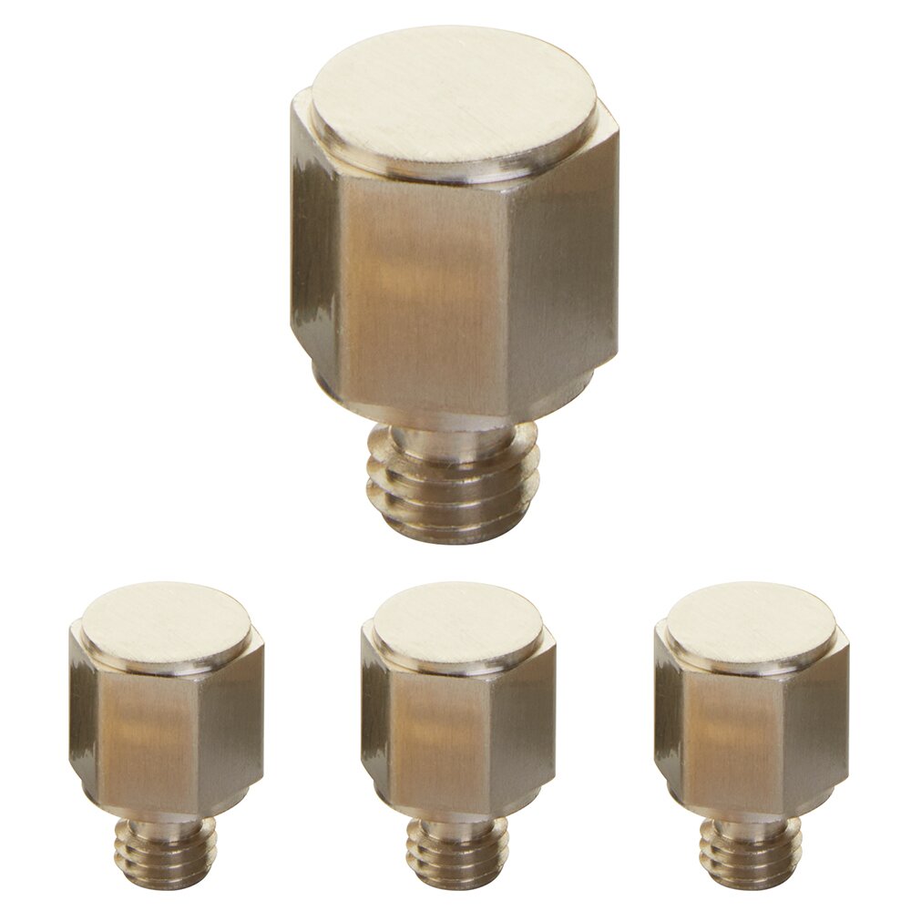 Faceted Tip Set For 3 1/2" Heavy Duty Or Ball Bearing Brass Hinge in Satin Nickel (Sold In Pairs)