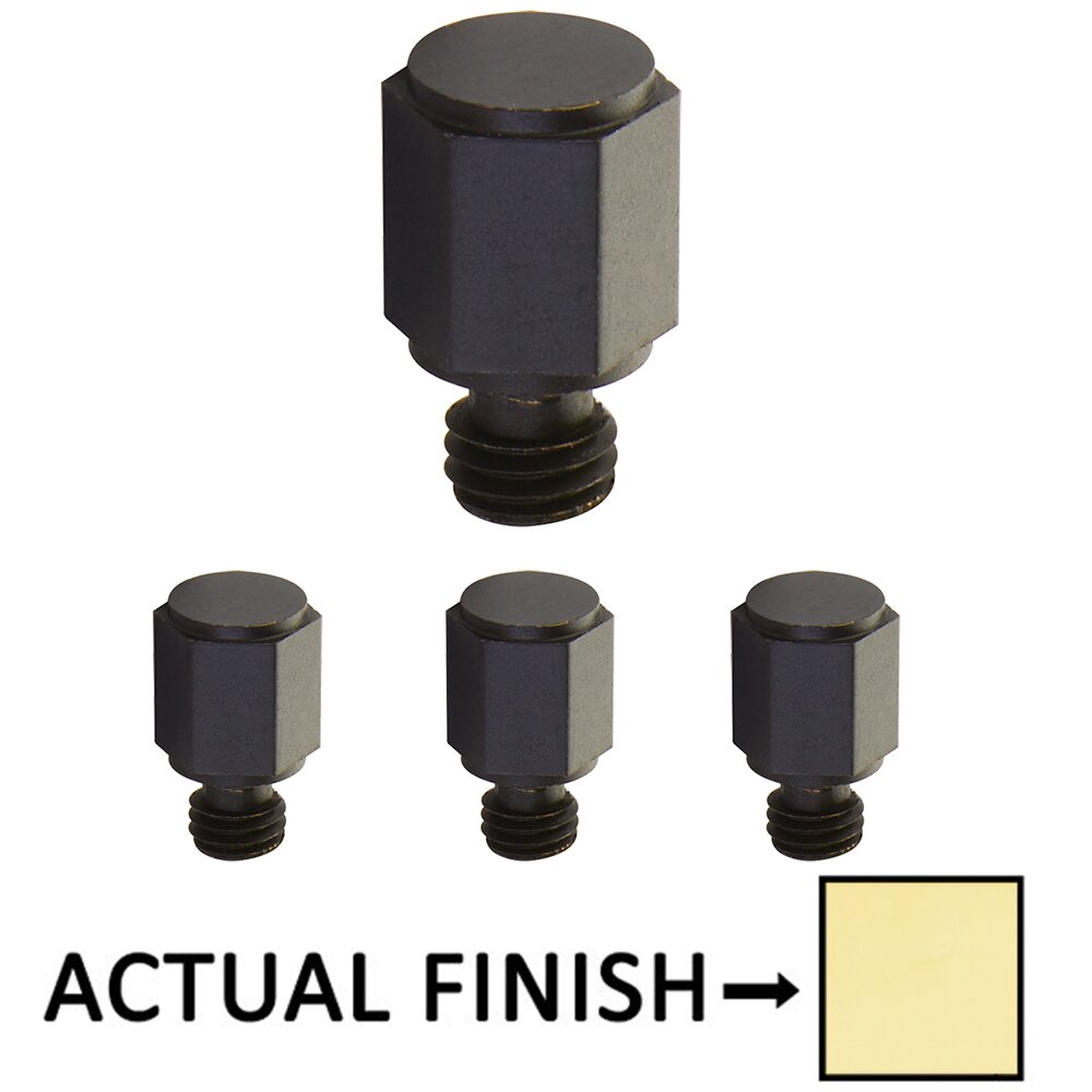 Faceted Tip Set For 3 1/2" Heavy Duty Or Ball Bearing Brass Hinge in Polished Brass (Sold In Pairs)
