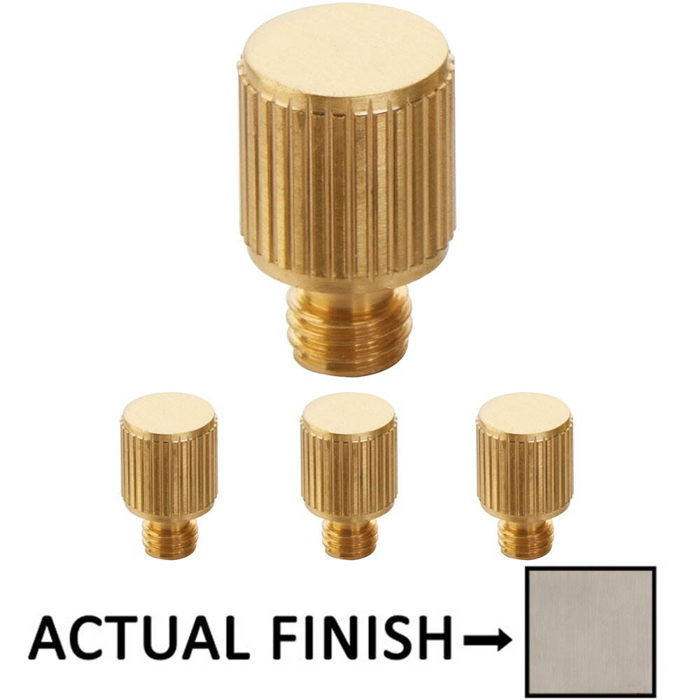 Straight Knurled Tip Set For 3 1/2" Solid Brass Hinge in Pewter (Sold In Pairs)