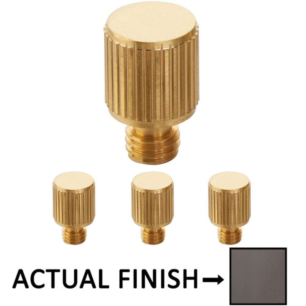 Straight Knurled Tip Set For 4" Solid Brass Hinge in Oil Rubbed Bronze (Sold In Pairs)