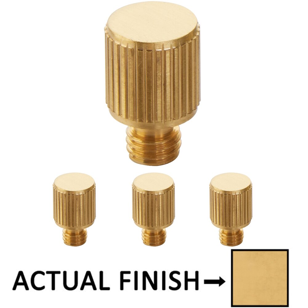Straight Knurled Tip Set For 4" Solid Brass Hinge in French Antique Brass (Sold In Pairs)