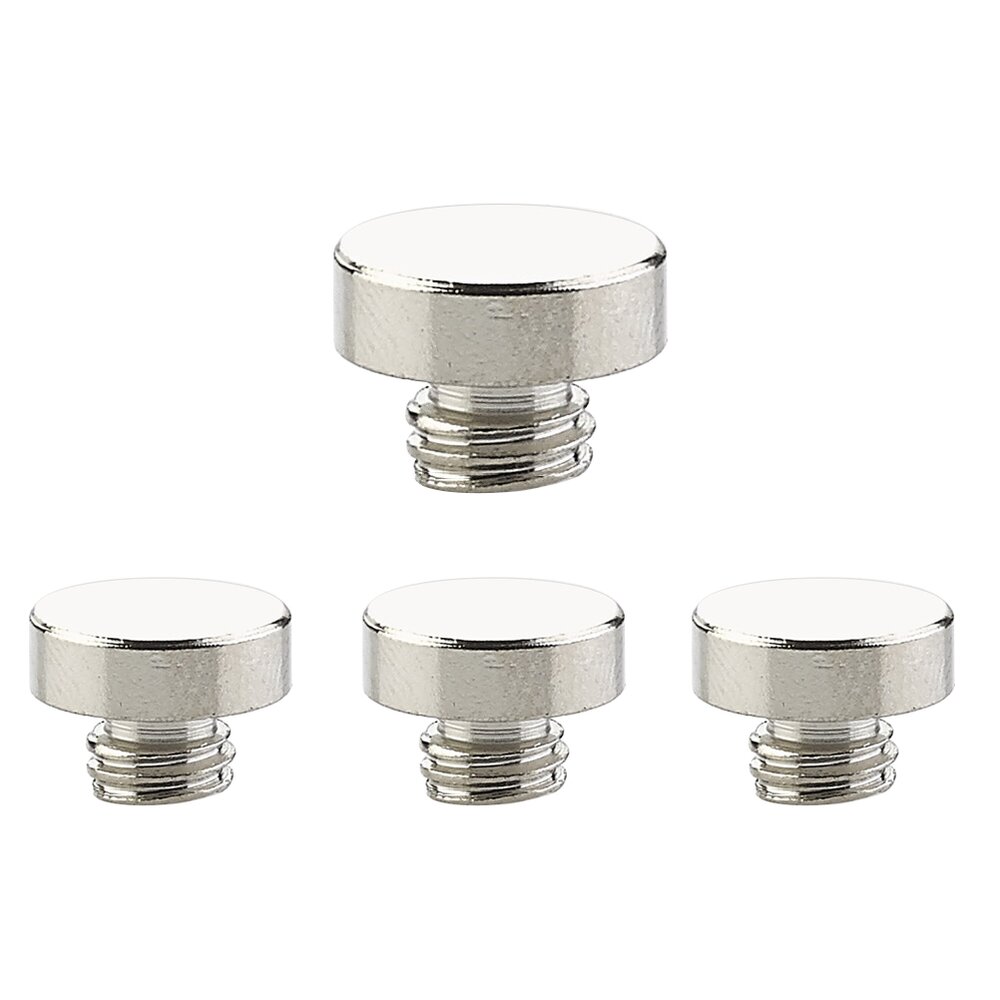 Button Tip Set for 4 1/2" or 5" Heavy Duty Plain or Ball Bearing Hinge in Polished Nickel (Sold In Pairs)