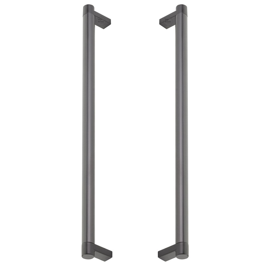 12" Centers Back To Back Pull Rectangular Stem in Flat Black And Smooth Bar in Oil Rubbed Bronze