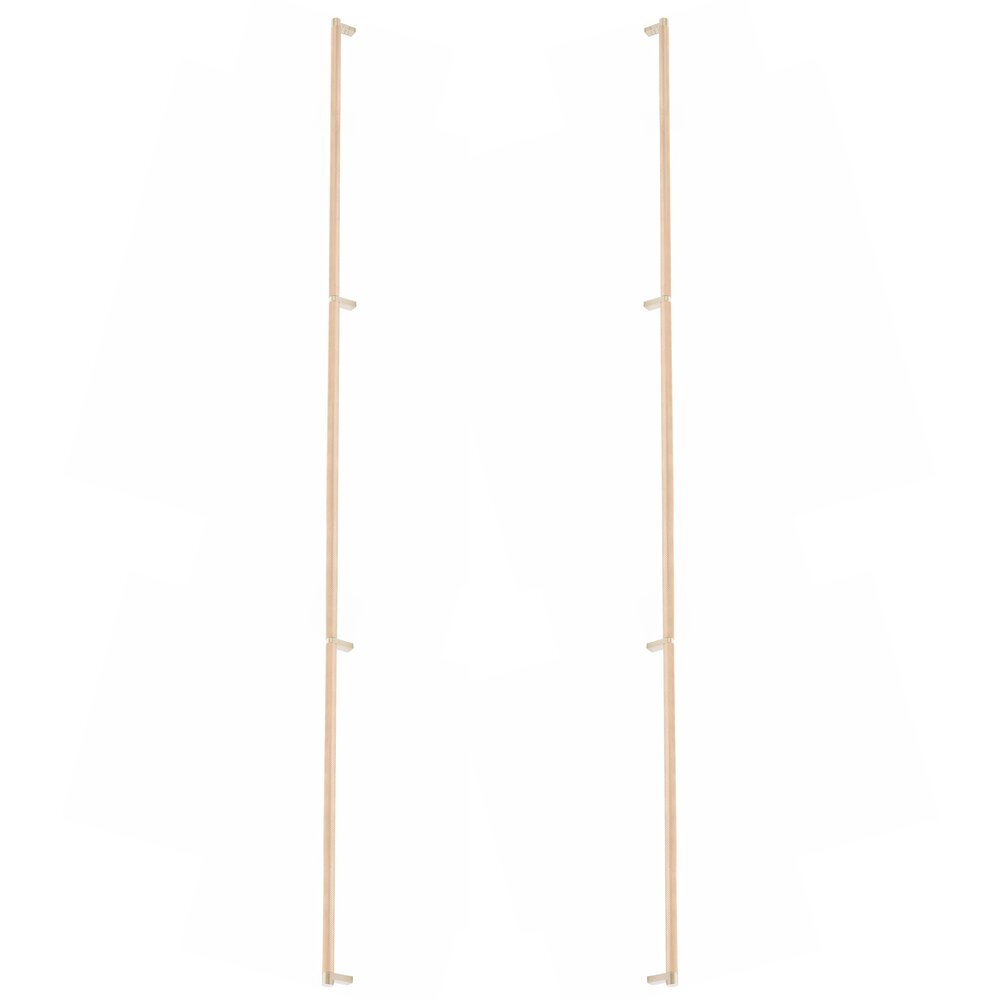 54" Centers Back To Back Pull Rectangular Stem in Satin Brass And Knurled Bar in Satin Copper