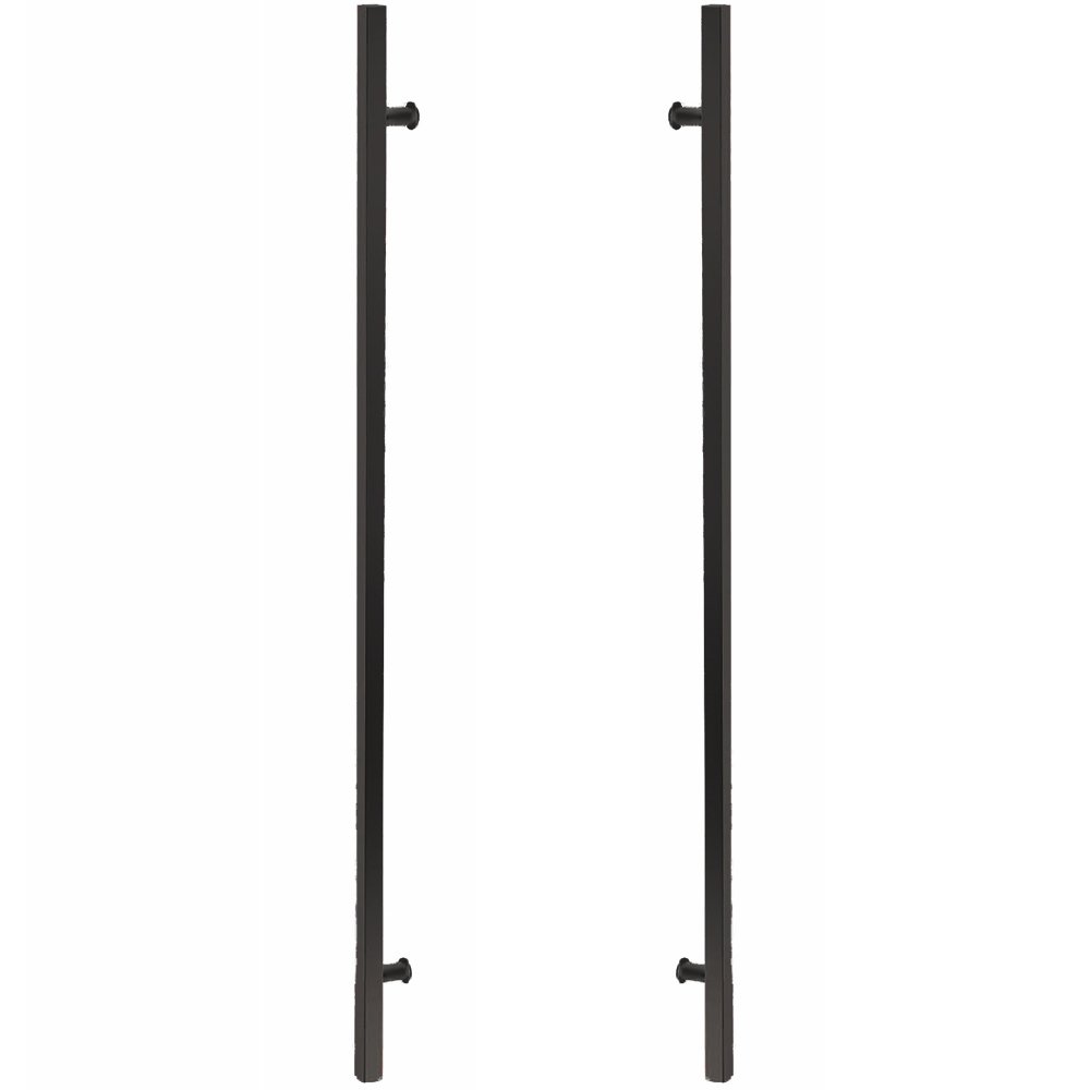 36" Centers Back To Back Square Door Pull in Flat Black