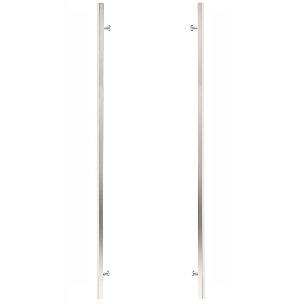 60" Centers Back To Back Square Door Pull in Polished Stainless Steel