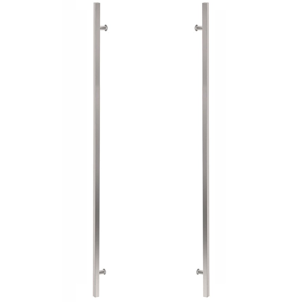 60" Centers Back To Back Square Door Pull in Brushed Stainless Steel