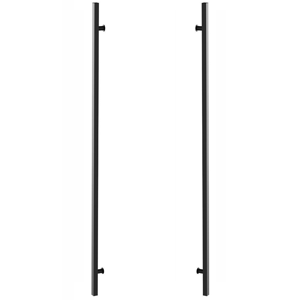60" Centers Back To Back Square Door Pull in Flat Black