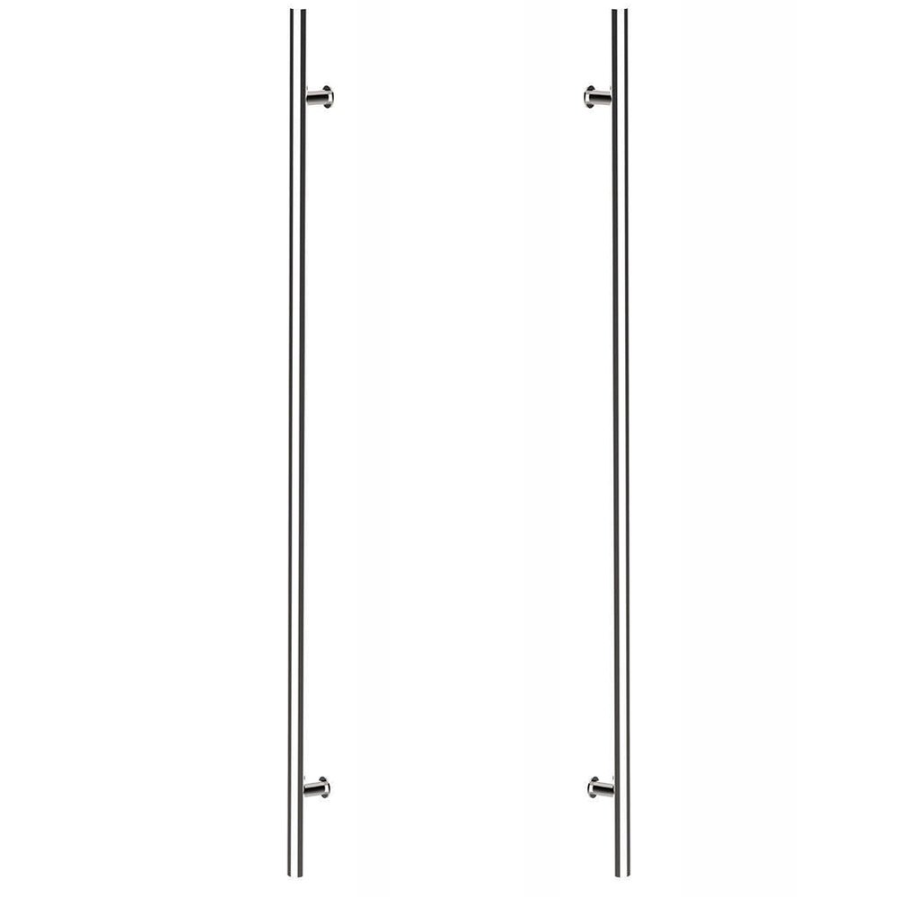 36" Centers Back To Back Round Door Pull in Polished Stainless Steel