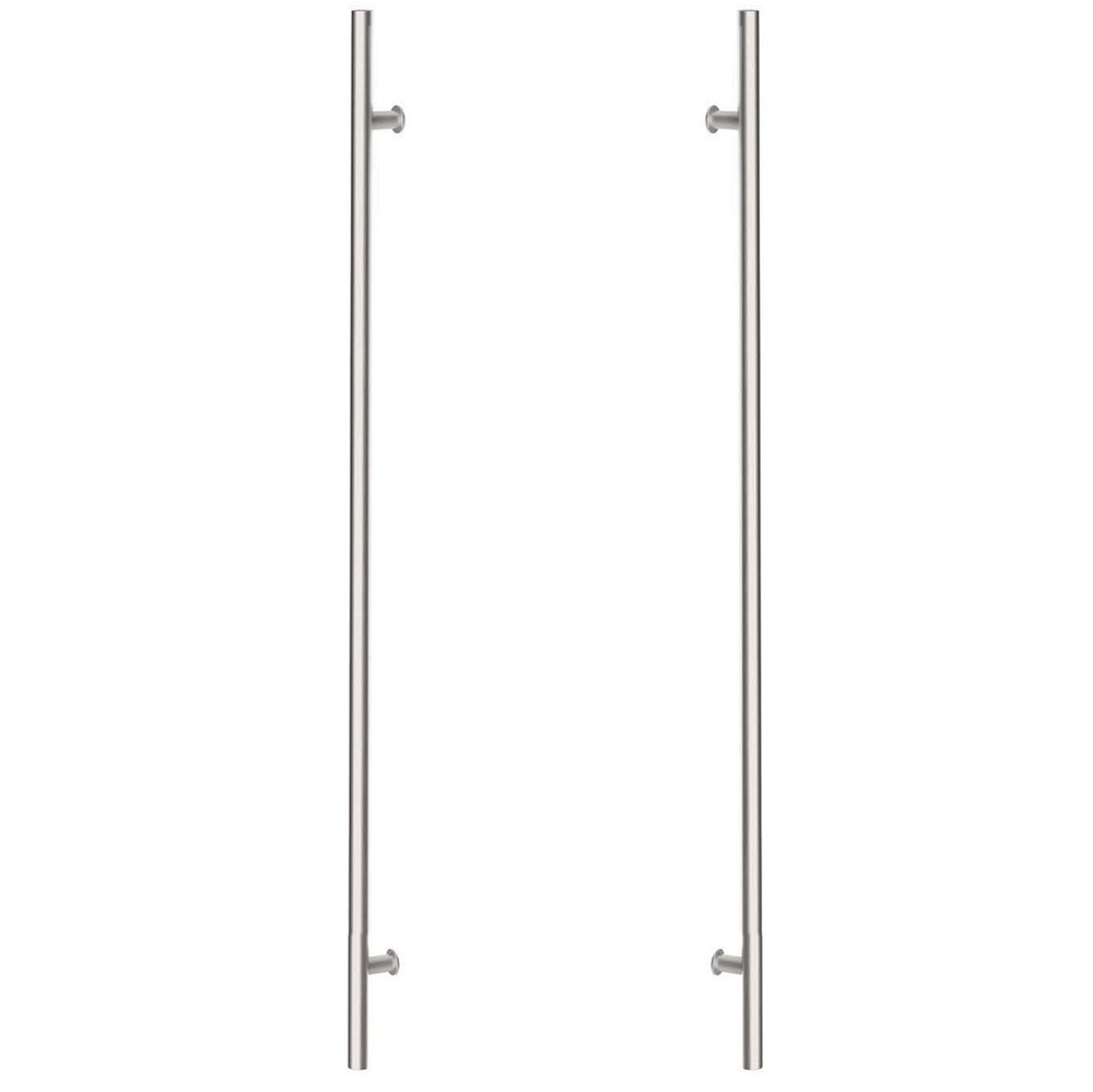36" Centers Back To Back Round Door Pull in Brushed Stainless Steel