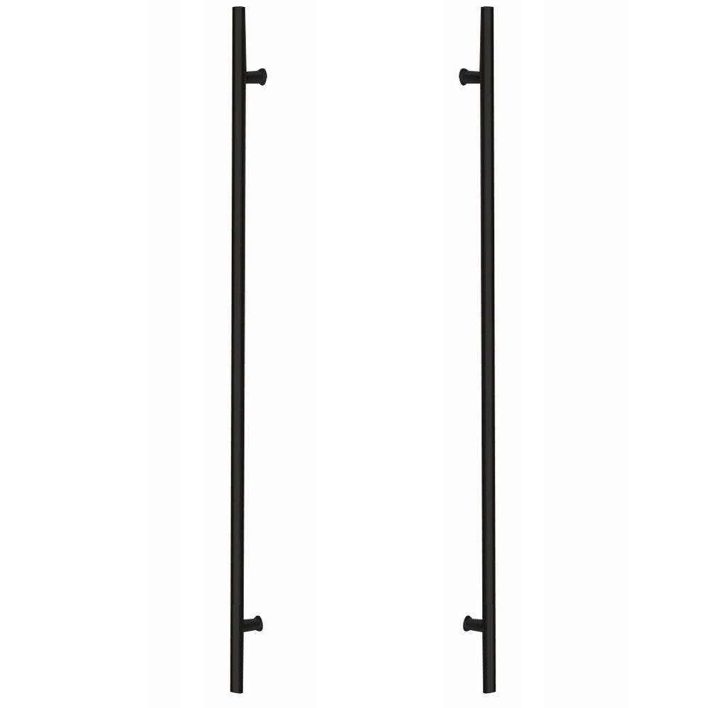 36" Centers Back To Back Round Door Pull in Flat Black
