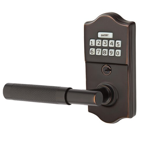 Classic - T-Bar Knurled Lever Electronic Touchscreen Lock in Oil Rubbed Bronze