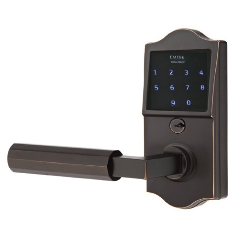 Emtouch Classic - L-Square Faceted Lever Electronic Touchscreen Lock in Oil Rubbed Bronze