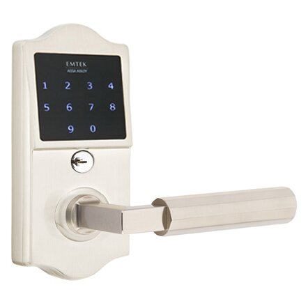 Emtouch Classic - L-Square Faceted Lever Electronic Touchscreen Lock in Satin Nickel