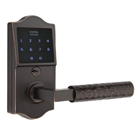 Emtouch Classic - L-Square Hammered Lever Electronic Touchscreen Lock in Oil Rubbed Bronze