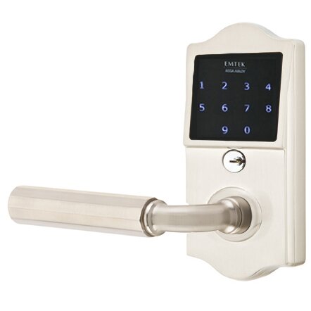 Emtouch Classic - R-Bar Faceted Lever Electronic Touchscreen Lock in Satin Nickel