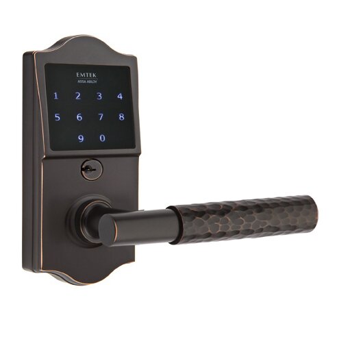 Emtouch Classic - T-Bar Hammered Lever Electronic Touchscreen Lock in Oil Rubbed Bronze