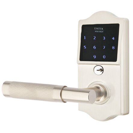 Emtouch Classic - T-Bar Knurled Lever Electronic Touchscreen Lock in Satin Nickel