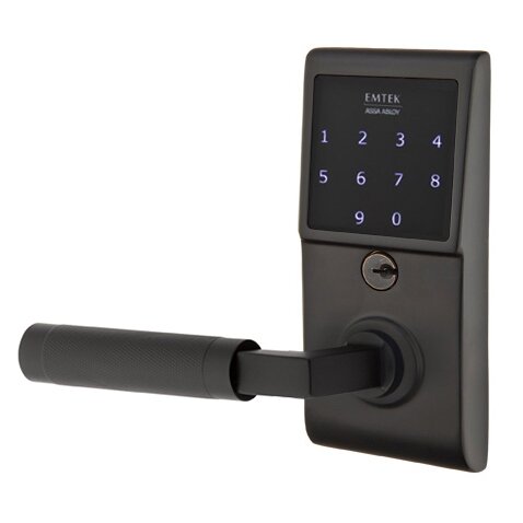 Emtouch - L-Square Knurled Lever Electronic Touchscreen Lock in Flat Black