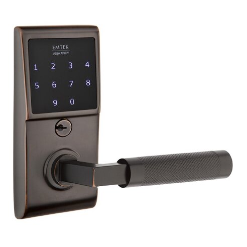 Emtouch - L-Square Knurled Lever Electronic Touchscreen Lock in Oil Rubbed Bronze