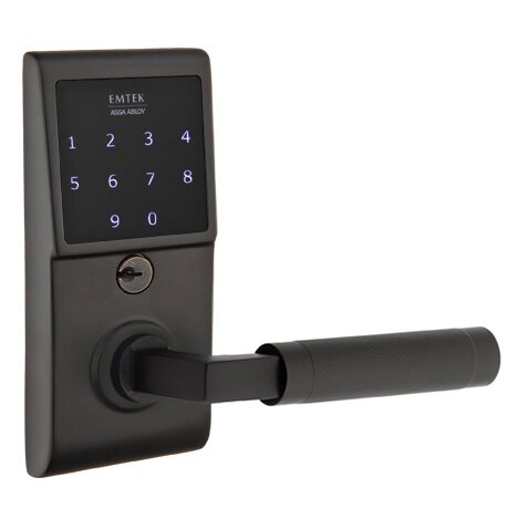 Emtouch - L-Square Knurled Lever Electronic Touchscreen Lock in Flat Black